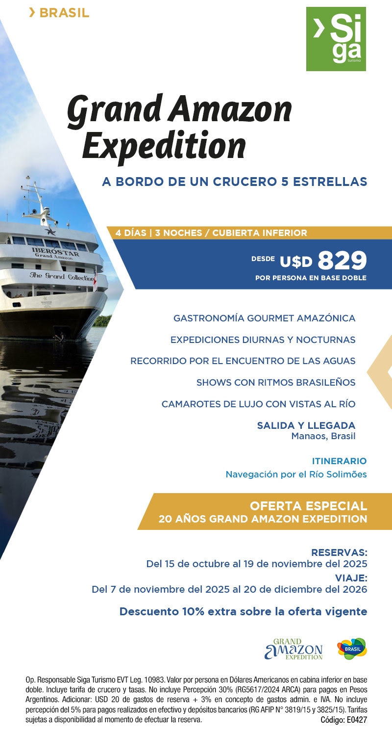 Grand Amazon Expedition celebra sus 20 aos! Reserv con esta propuesta nica 🛳️ 