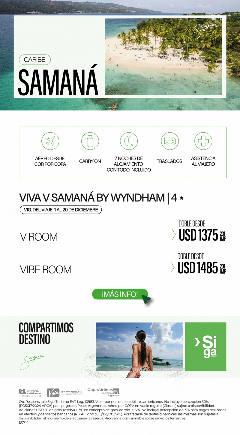 Caribe en Saman�: Viva by Wyndham con Copa desde COR
